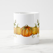 Grande Tasse Aquarelle Automne Citrouilles de récolte d'automne (Devant)