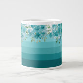 Grande Tasse Aquarelle bleu turquoise Fleur sauvage (Devant)