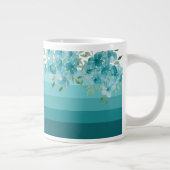 Grande Tasse Aquarelle bleu turquoise Fleur sauvage (Droite)