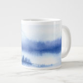 Grande Tasse Aquarelle bleue Pins Arbres (Devant droit)