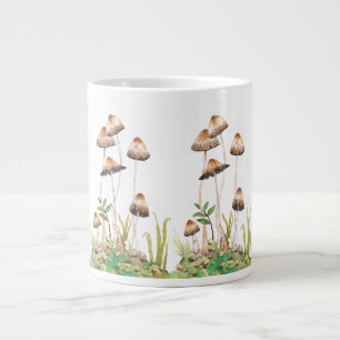 Grande Tasse Aquarelle Brown de champignons forestiers