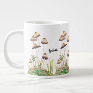 Grande Tasse Aquarelle Brown de champignons forestiers