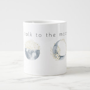 Grande Tasse Aquarelle de la lune et de la flore
