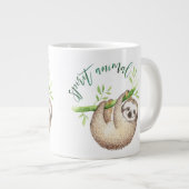Grande Tasse Aquarelle de l'animal Sloth Spirit (Devant droit)