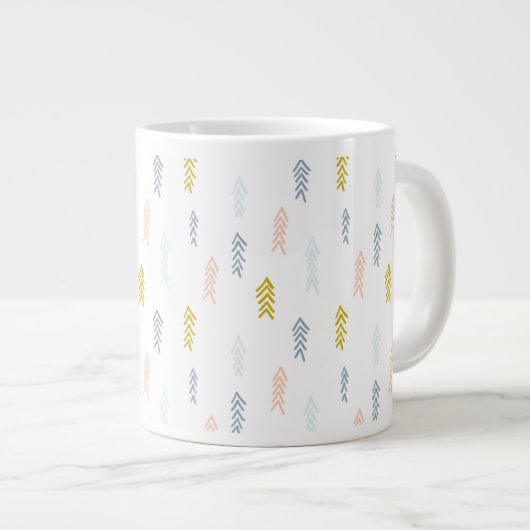 Grande Tasse Aquarelle douce Chevron Motif (Devant droit)