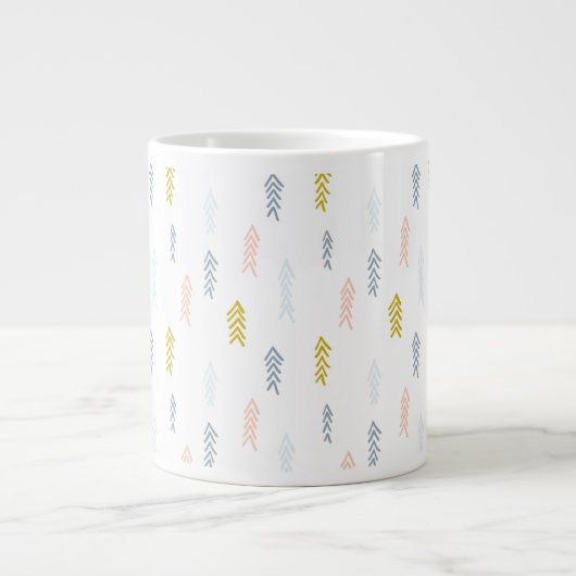 Grande Tasse Aquarelle douce Chevron Motif (Devant)