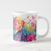 Grande Tasse Aquarelle Eléphant avec fleurs. (Droite)