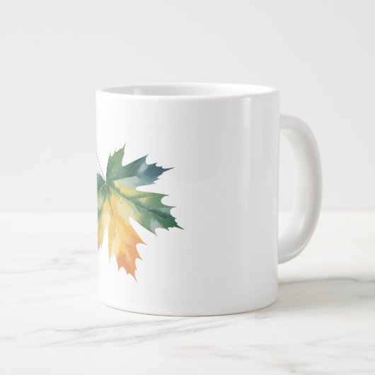 Grande Tasse Aquarelle Feuille d'érable oreiller à lancer perso (Devant droit)