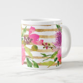 Grande Tasse Aquarelle/fleurs/ranunculus/or PixDezines (Devant droit)