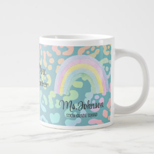 Grande Tasse Aquarelle moderne Meilleur enseignant jamais Rainb