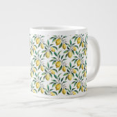 Grande Tasse Aquarelle moderne Motif jaune citron (Devant droit)