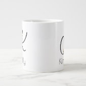 Grande Tasse Aquarelle monogramme de l'employeur du cadeau de r (Devant)