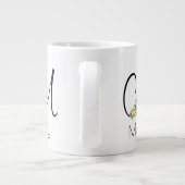 Grande Tasse Aquarelle monogramme de l'employeur du cadeau de r (Dos)
