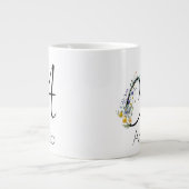 Grande Tasse Aquarelle monogramme de l'employeur du cadeau de r (Devant)