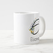 Grande Tasse Aquarelle monogramme de l'employeur du cadeau de r (Devant droit)