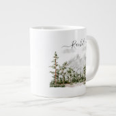 Grande Tasse Aquarelle monogramme Montagne et forêt (Devant droit)