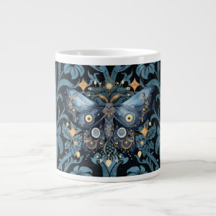 Grande Tasse Aquarelle mystique Bleu et doré Night Moth