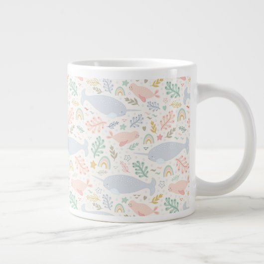 Grande Tasse Aquarelle Narwhal et Motif de phoque (Droite)