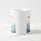 Grande Tasse Aquarelle originale Great Blue Heron Bird (Devant)