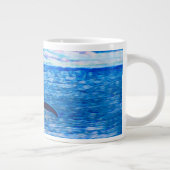 Grande Tasse Aquarelle Queue Bleue Profond Océan Bleu (Droite)