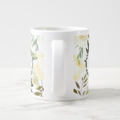 Grande Tasse Aquarelle romantique florale blanche et verte (Dos)