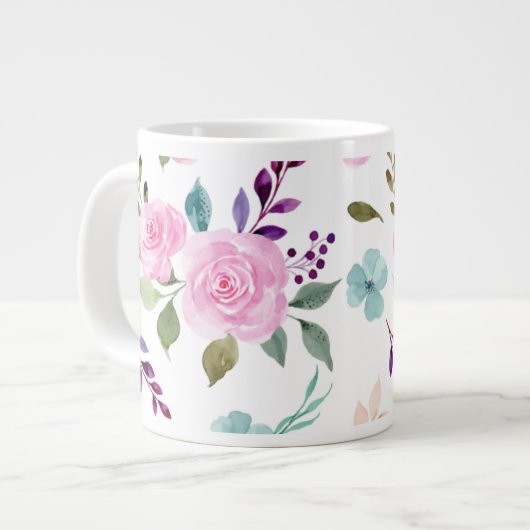 Grande Tasse Aquarelle rose (Devant gauche)
