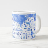 Grande Tasse Aquarelle Santorin Grèce (Devant droit)