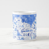 Grande Tasse Aquarelle Santorin Grèce (Devant)