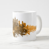 Grande Tasse Aquarelle Skyline de Chicago en orange (Devant droit)