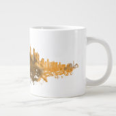 Grande Tasse Aquarelle Skyline de Chicago en orange (Droite)