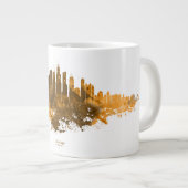 Grande Tasse Aquarelle Skyline de Chicago en orange (Devant droit)