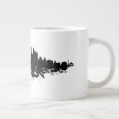 Grande Tasse Aquarelle Skyline de Chicago noir et blanc (Droite)