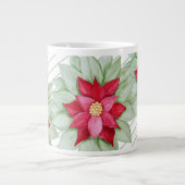 Grande Tasse Aquarelle Star de Noël Poinsettia (Devant)