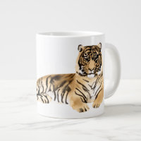 Aquarelle Tiger Repose