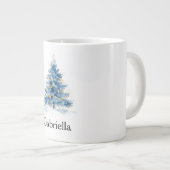 Grande Tasse Arbre de Noël bleu or (Devant droit)