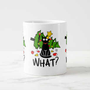 Grande Tasse Arbre de Noël drôle chat noir Noël joyeux Santa hu