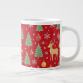 Grande Tasse Arbre de Noël et rennes aquarelles - (Droite)