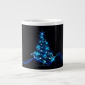 Grande Tasse arbre de Noël stylisé SlipperyJoe bleu brillant s (Devant)