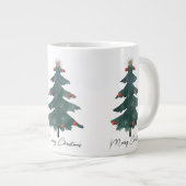 Grande Tasse Arbre de Noël vert Ornements Joyeux Noël (Devant droit)