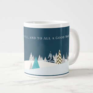 Grande Tasse Arbres modernes paysage de Noël Editable dire