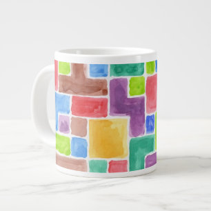Grande Tasse arrière - plan d'aquarelle peint Abstrait.2