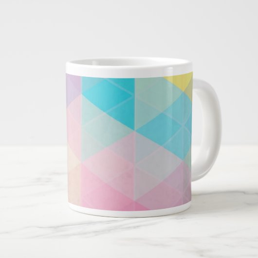 Grande Tasse arrière - plan de triangles abstraits colorés (Devant droit)