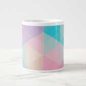 Grande Tasse arrière - plan de triangles abstraits colorés (Devant)