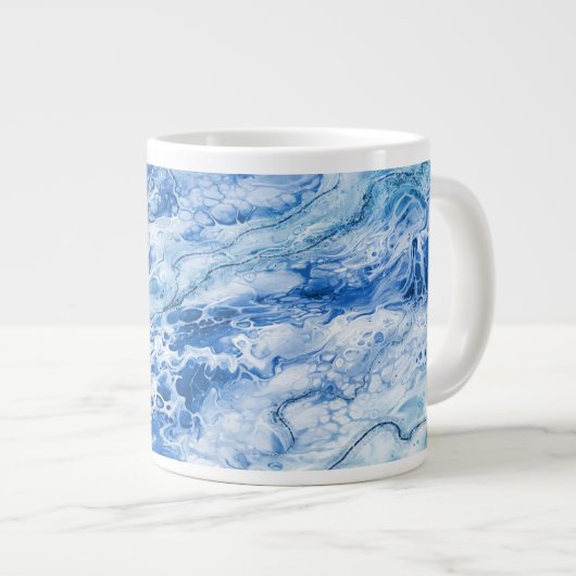 Grande Tasse Arrière - plan en marbre bleu Abstrait (Devant droit)