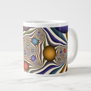 Grande Tasse Art abstrait fractal moderne coloré en vol