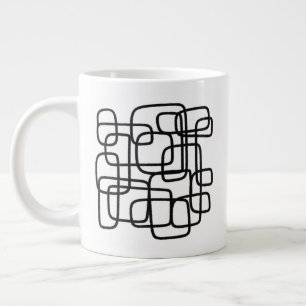 Grande Tasse Art de ligne abstrait minimaliste personnalisé ave