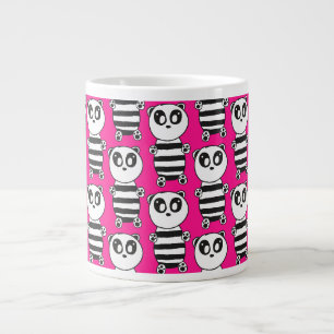 Grande Tasse Art de panda noir et blanc ludique