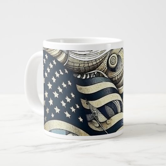 Grande Tasse Art du drapeau américain (Devant gauche)