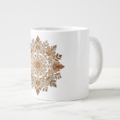 Grande Tasse Art floral mandala complexe tons bruns (Devant droit)