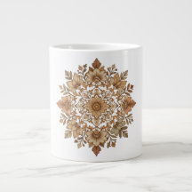 Art floral mandala complexe tons bruns